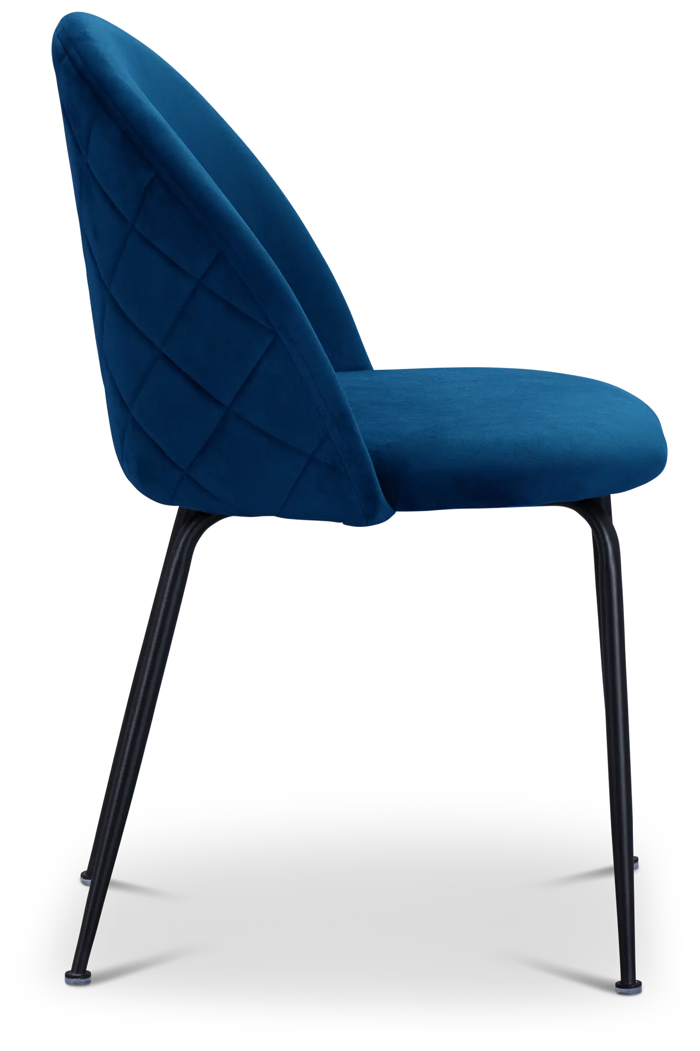 Capri Dark Blue Velvet Upholstered Side Chair W/ Black Legs Capri Dark Blue Velvet Upholstered Side Chair W/ Black Legs