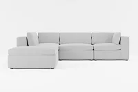 Destin Suave Gray Fabric 5pc Bumper Sectional
