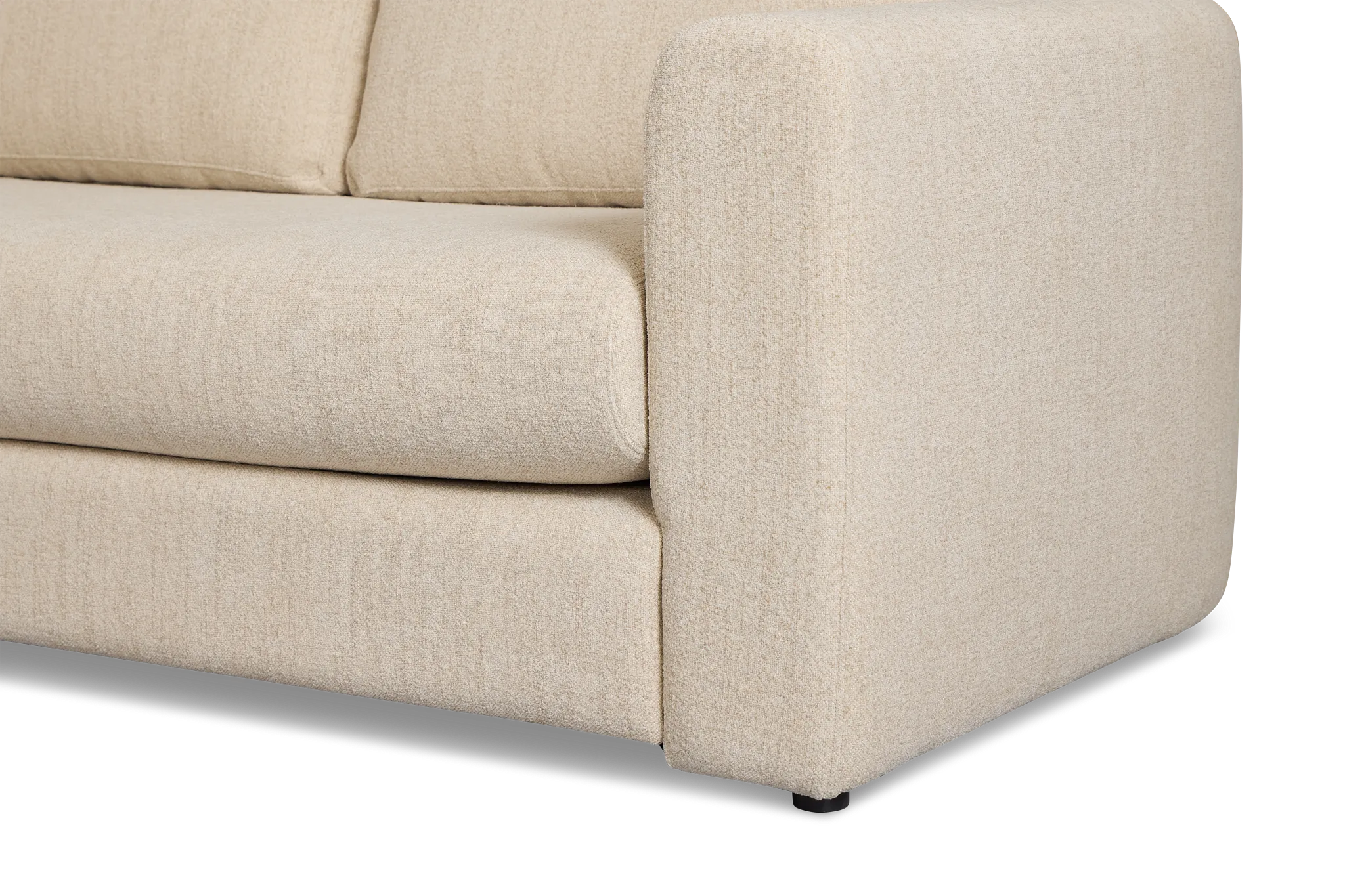 Alma Light Beige Fabric Medium Left Chaise Wedge Sectional