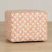 Shell Orange Fabric Accent Pouf