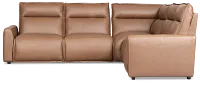 Edison Dark Brown Lthr/vinyl Small Dual Power Reclining Two-arm Sectional