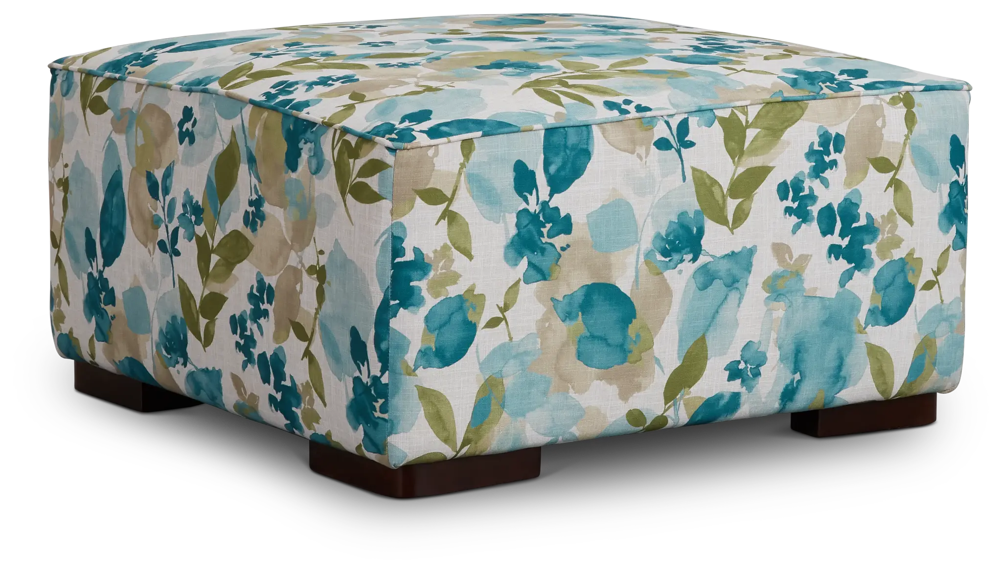 Wellstone Teal Fabric Cocktail Ottoman Wellstone Teal Fabric Cocktail Ottoman