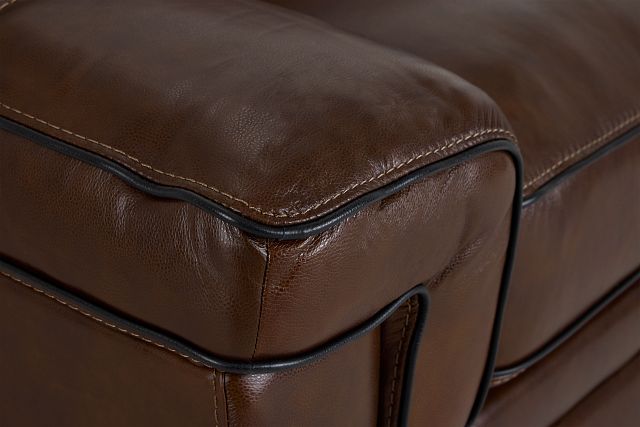 Alexander Medium Brown Leather Loveseat (6)