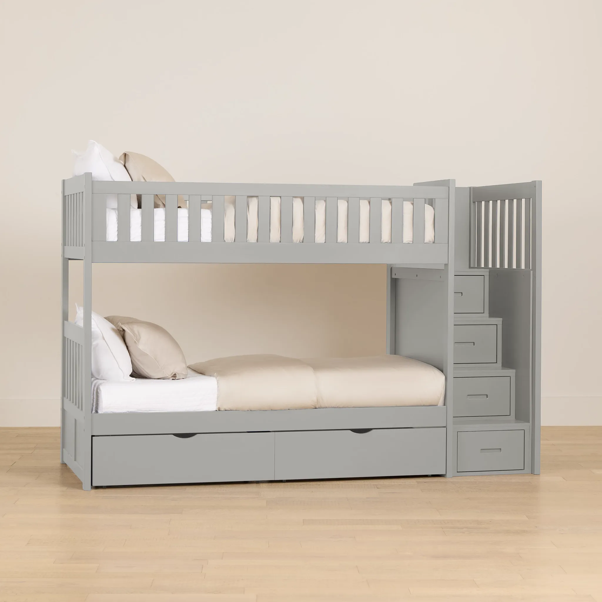 Charleston Gray Step Storage Bunk Bed