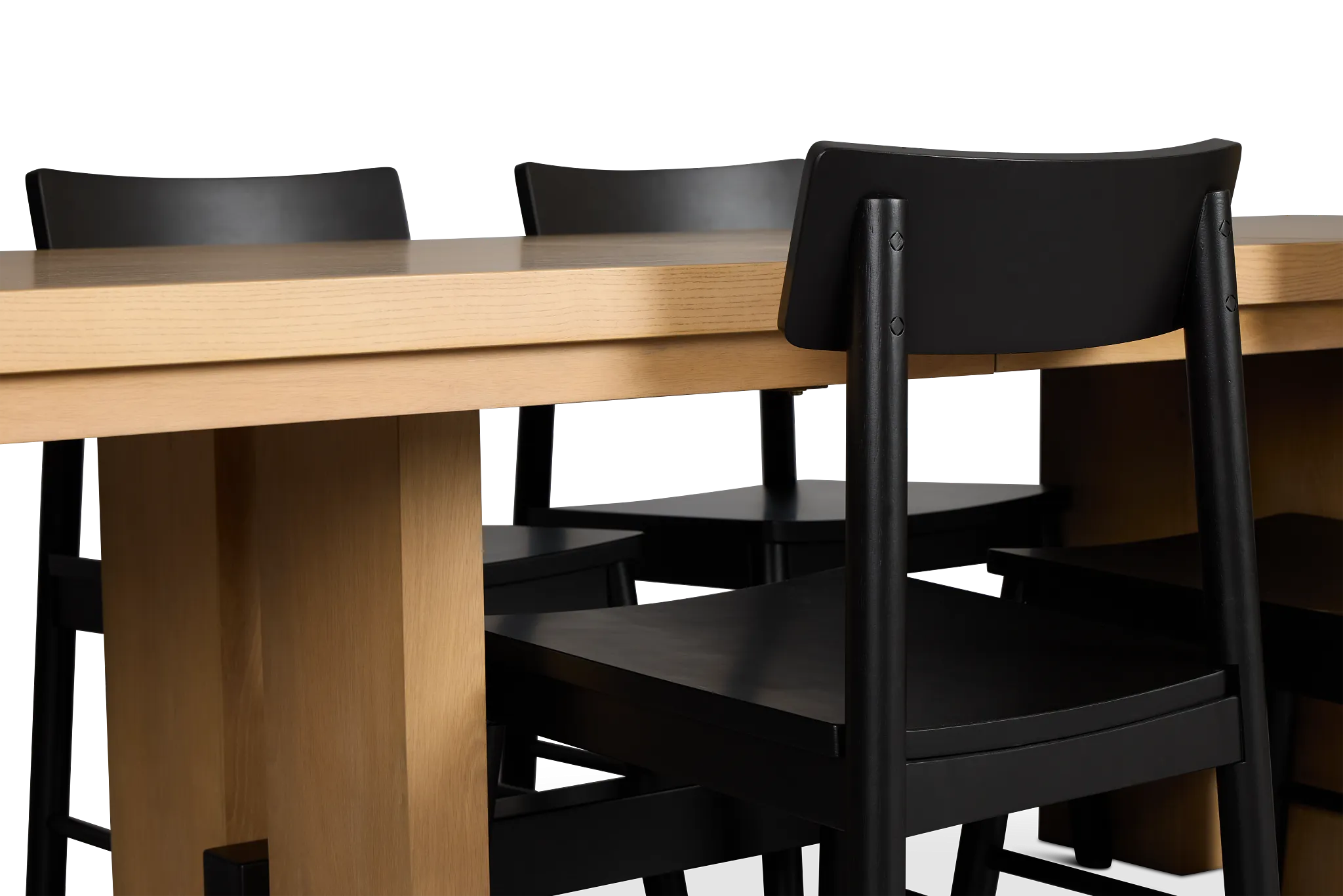 Highland Light Tone Rect Table & 4 Wood Chairs