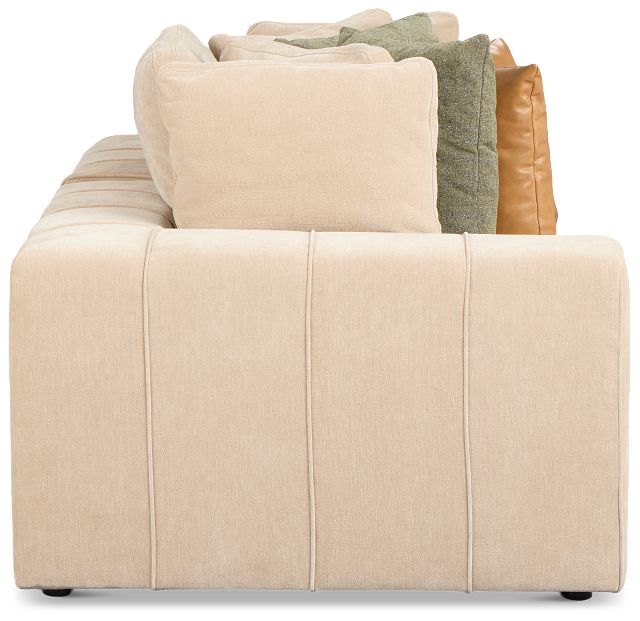 Cruz Light Beige Fabric 2 Piece Modular Sofa