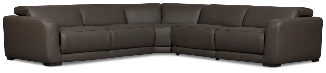 Kieran Dark Brown Lthr/vinyl Small Dual Power Reclining Two-arm Sectional