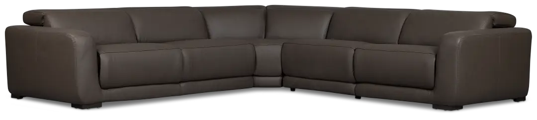 Kieran Dark Brown Lthr/vinyl Small Dual Power Reclining Two-arm Sectional Kieran Dark Brown Lthr/vinyl Small Dual Power Reclining Two-arm Sectional
