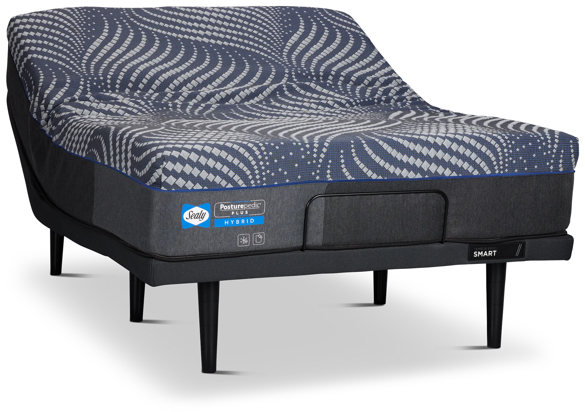 Sealy Posturpedic Plus Hybrid Albany Medium Ergo Smart Adjustable Mattress Set