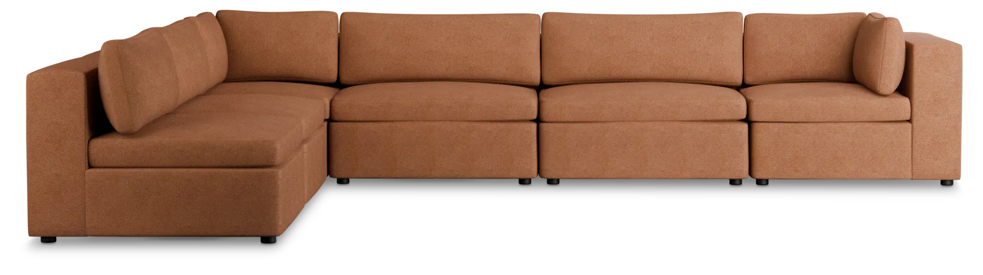 Destin Sutton Orange Fabric 6-piece Modular Sectional