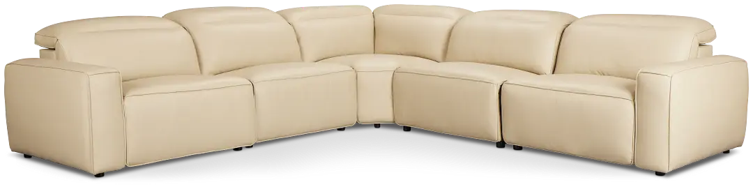 Tidal Beige Lthr/vinyl Small Two-arm Power Reclining Sectional Tidal Beige Lthr/vinyl Small Two-arm Power Reclining Sectional