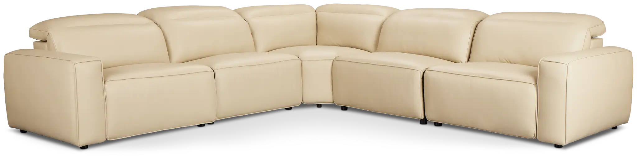 Tidal Beige Lthr/vinyl Small Two-arm Power Reclining Sectional Tidal Beige Lthr/vinyl Small Two-arm Power Reclining Sectional