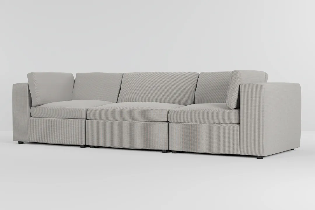 Destin Lucy Light Beige Fabric 3-piece Modular Sofa