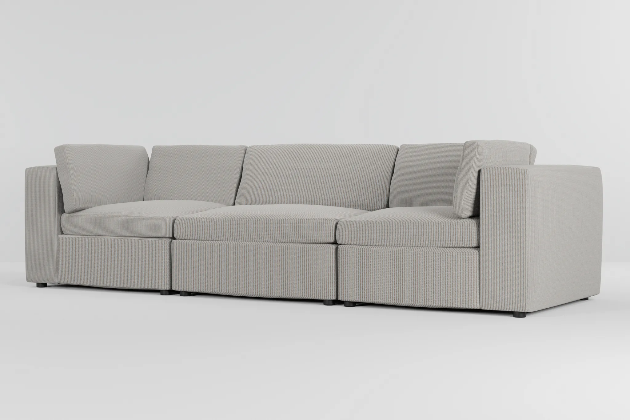 Destin Lucy Light Beige Fabric 3-piece Modular Sofa