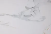 Merrick White Round Table With 4 Gray Upholstered Side Chairs