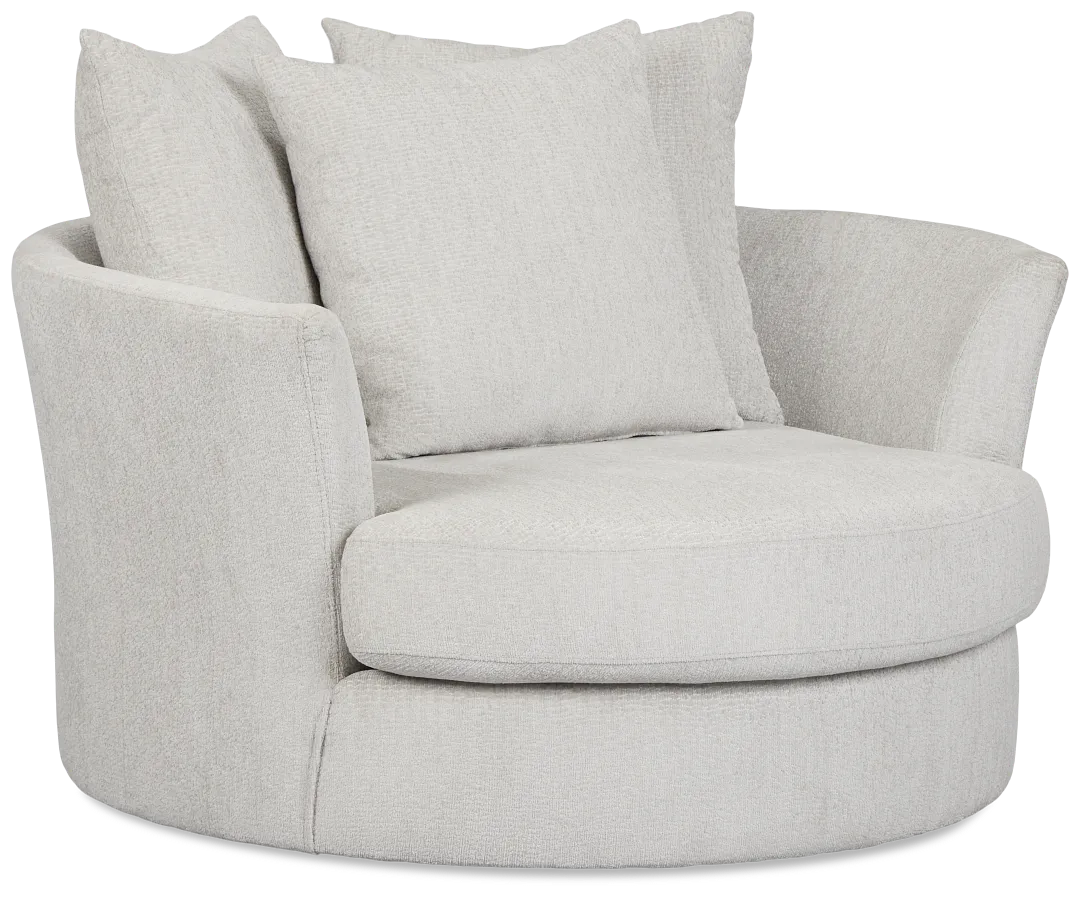 Everly Gray Fabric Swivel Chair