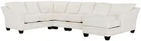 Avery White Fabric Large Right Chaise Sectional