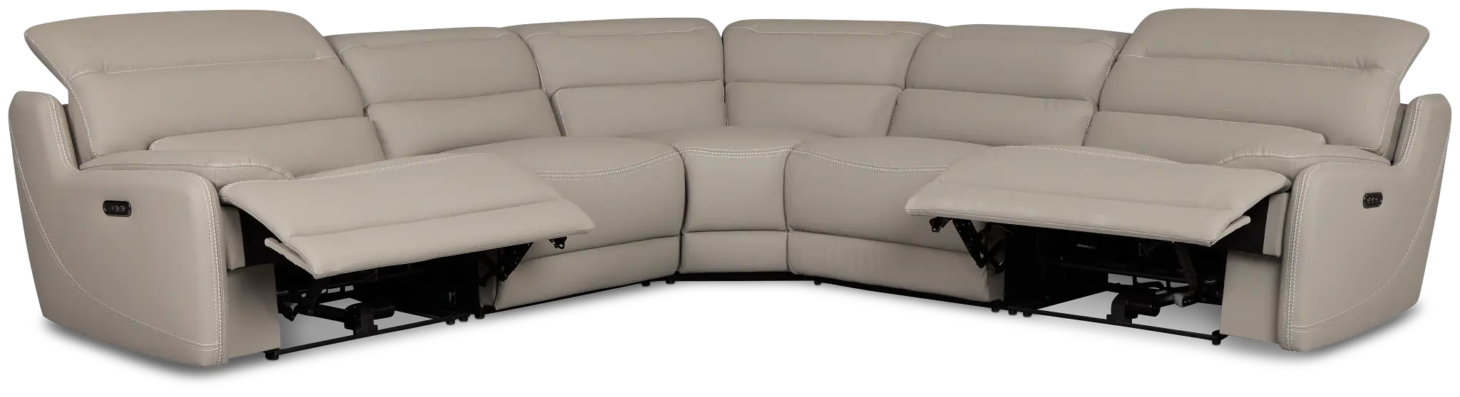 Jett Gray Micro Small Two-arm Power Reclining Sectional Jett Gray Micro Small Two-arm Power Reclining Sectional