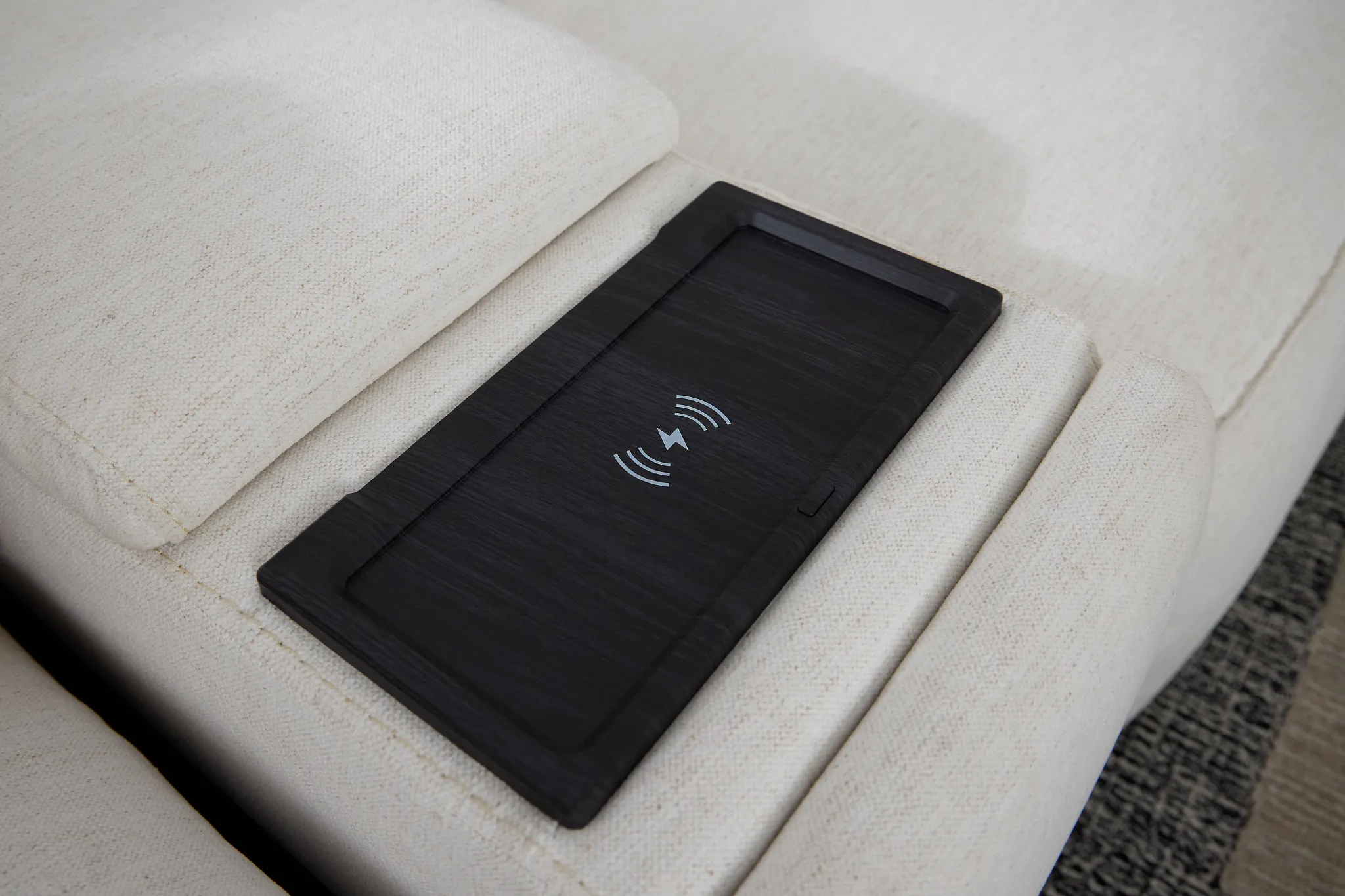 Ryland White Fabric Medium Dual Power 2-arm Reclining Sectional