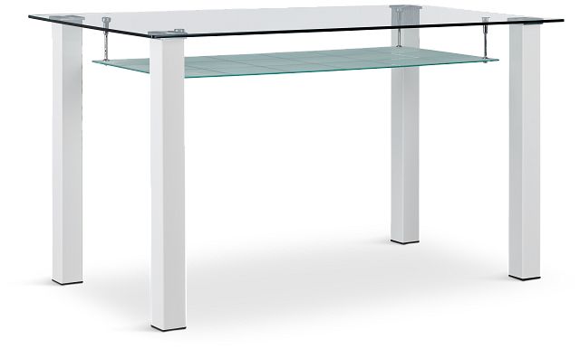 Vienna White Glass High Dining Table