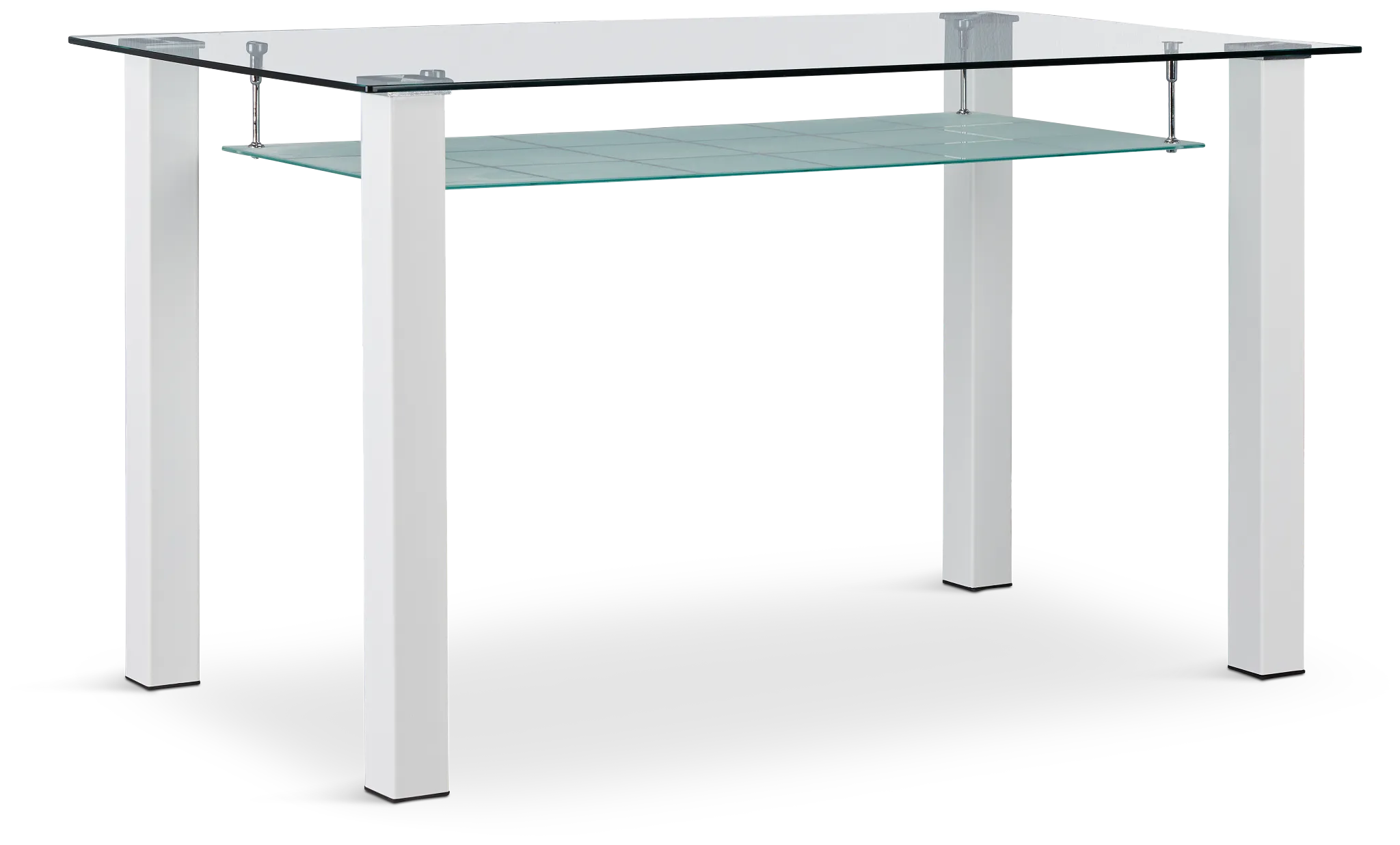Vienna White Glass High Dining Table