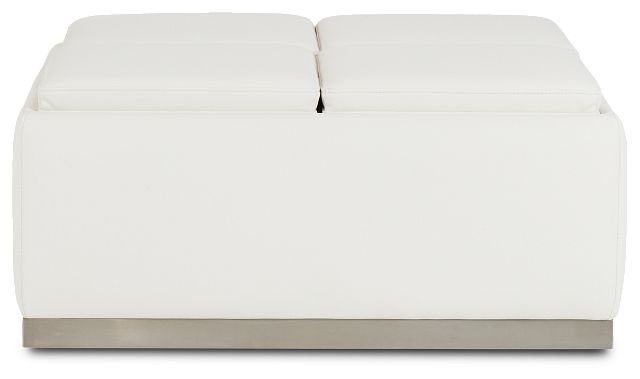 Camden White Micro Cocktail Ottoman With Metal Base With Tray (2)