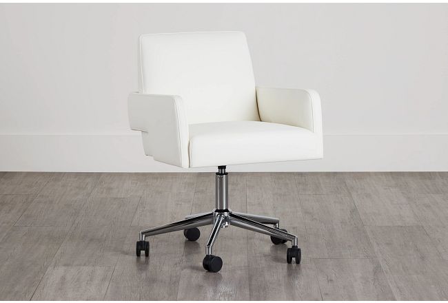 Skye White Swivel Desk Chair