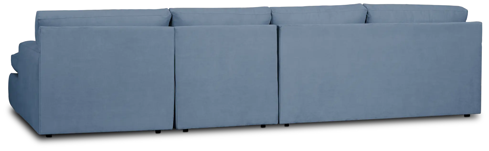 Hudson Blue Fabric Small Right Chaise Sectional Hudson Blue Fabric Small Right Chaise Sectional