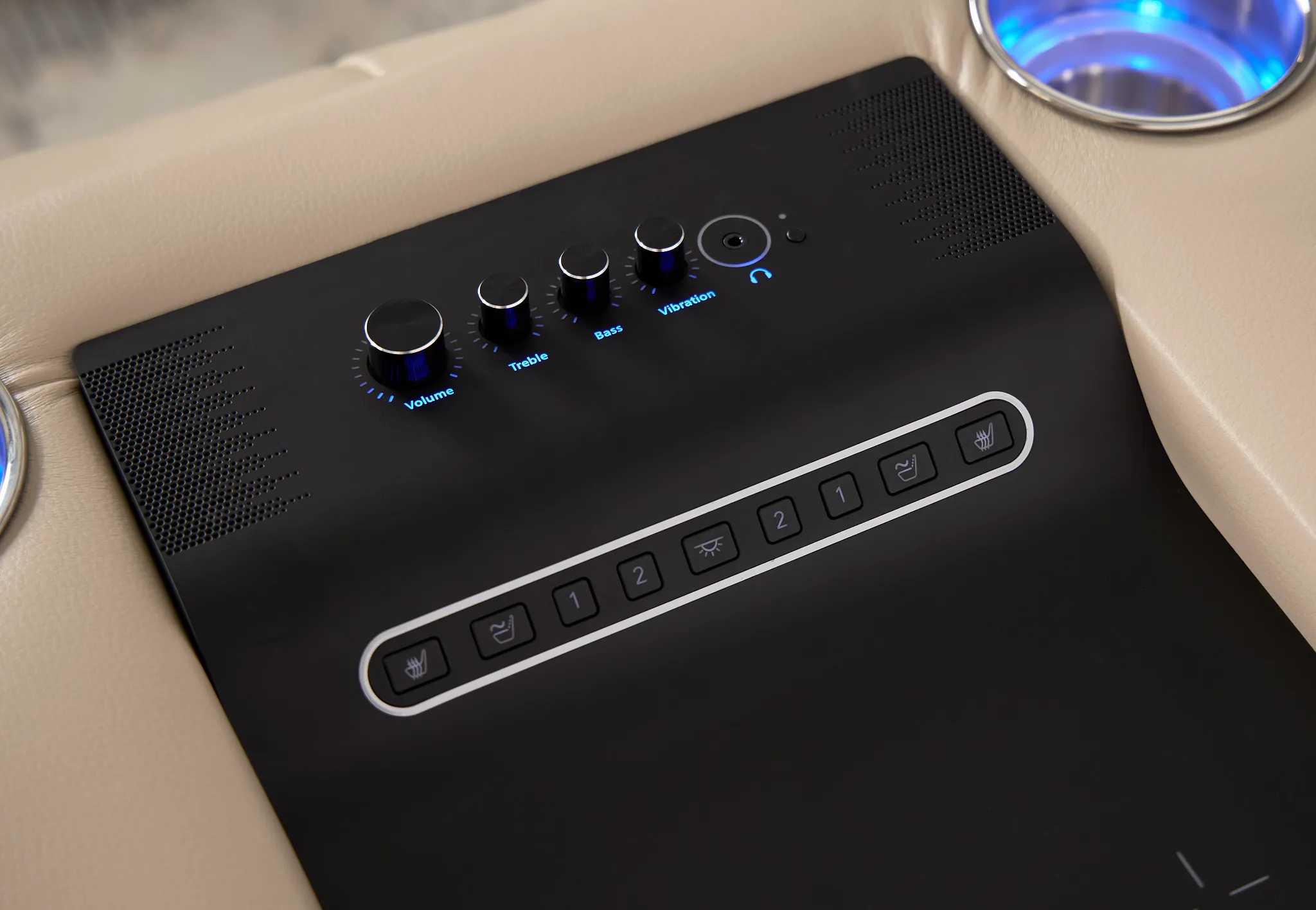 Fallon Beige Lthr/vinyl Power Reclining Sofa W/ Massage