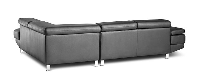 Zane Black Micro Right Chaise Sectional