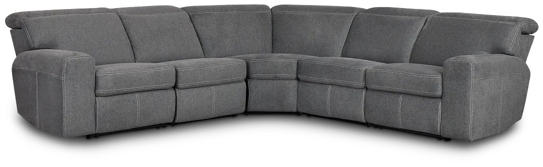 Callum Dark Gray Fabric Small Dual Power Reclining Two-arm Sectional