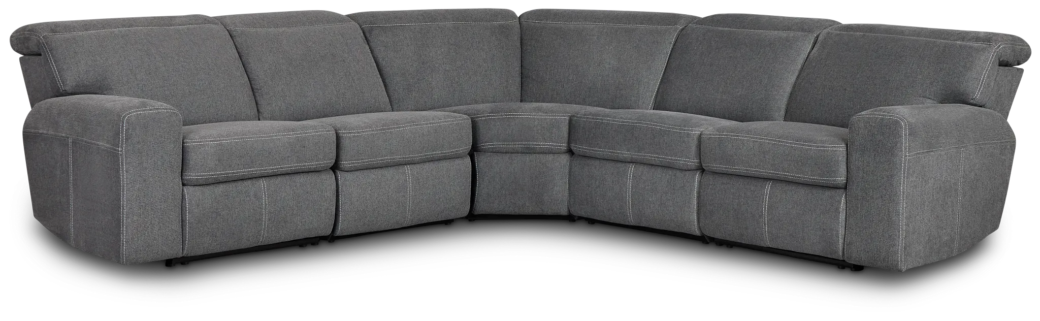Callum Dark Gray Fabric Small Dual Power Reclining Two-arm Sectional