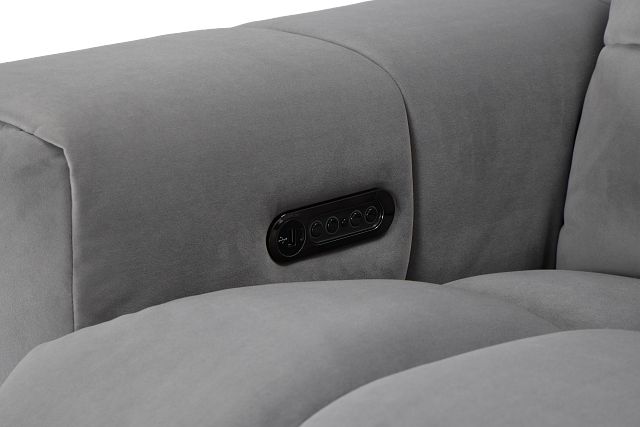 Gemma Light Gray Velvet Power Recliner