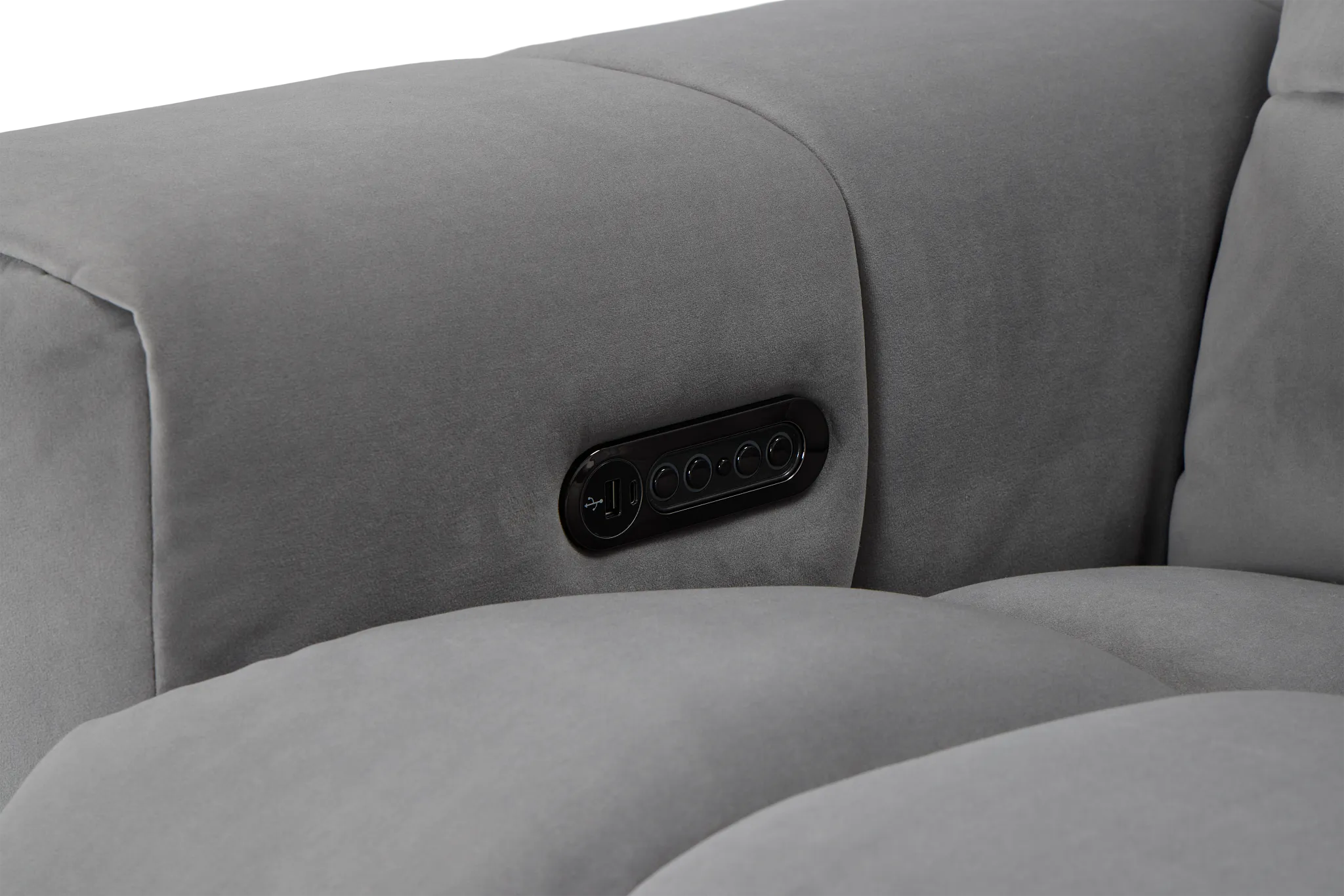 Gemma Light Gray Velvet Power Recliner