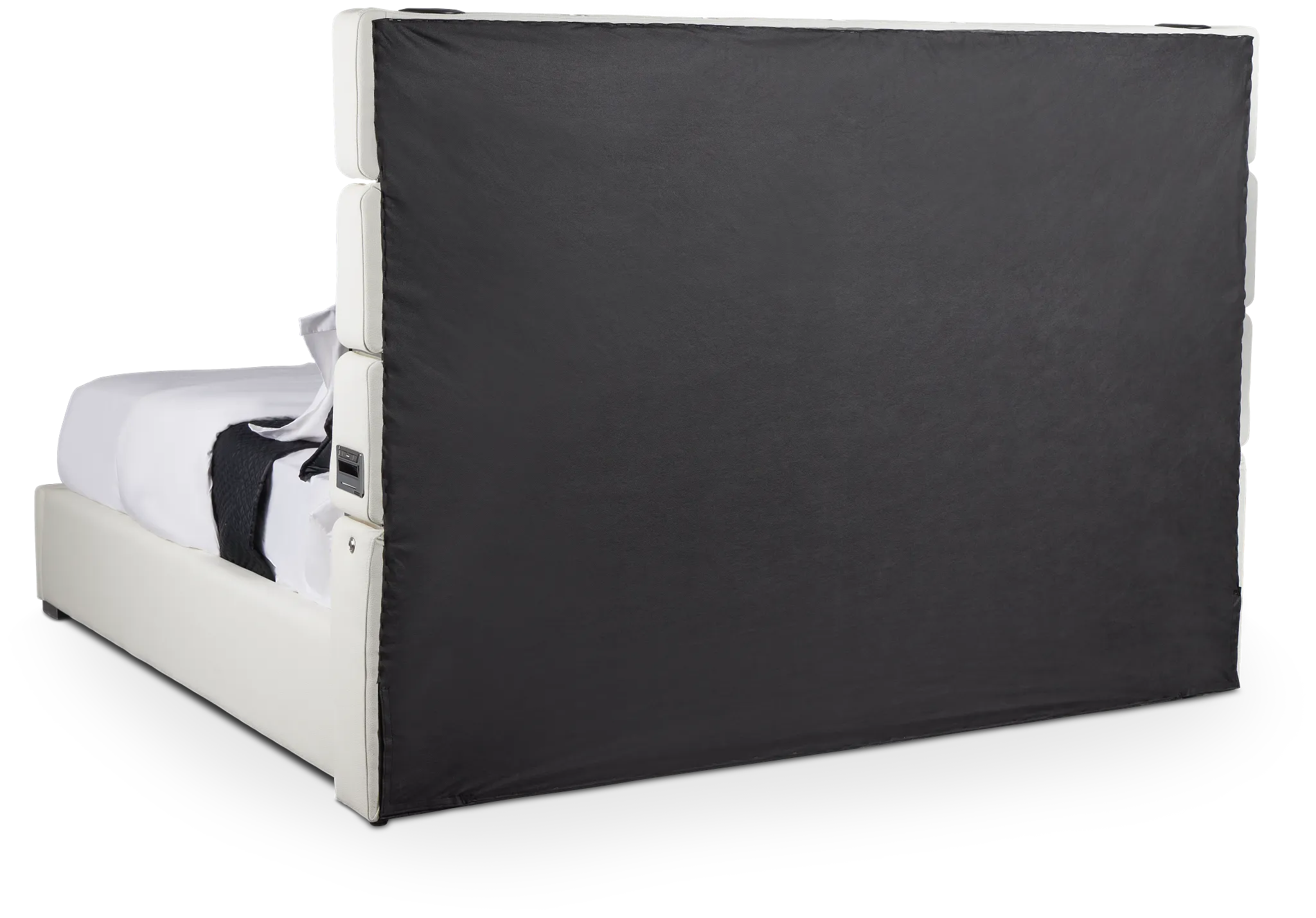 Miami White Uph Platform Bed