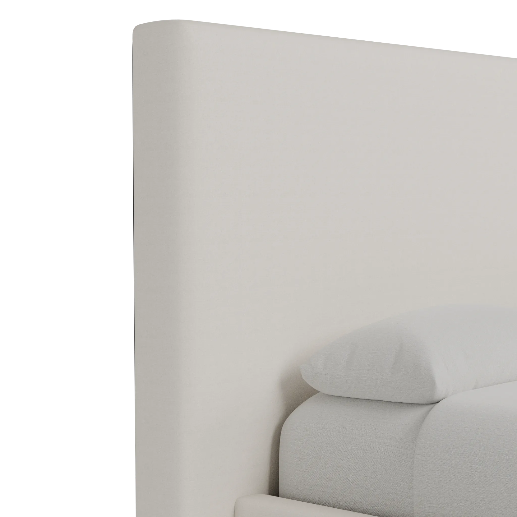 Grayton Merino Light Beige 54" Upholstered Platform Bed