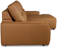 Rudy Brown Lthr/vinyl Right Power Extension Chaise Sectional