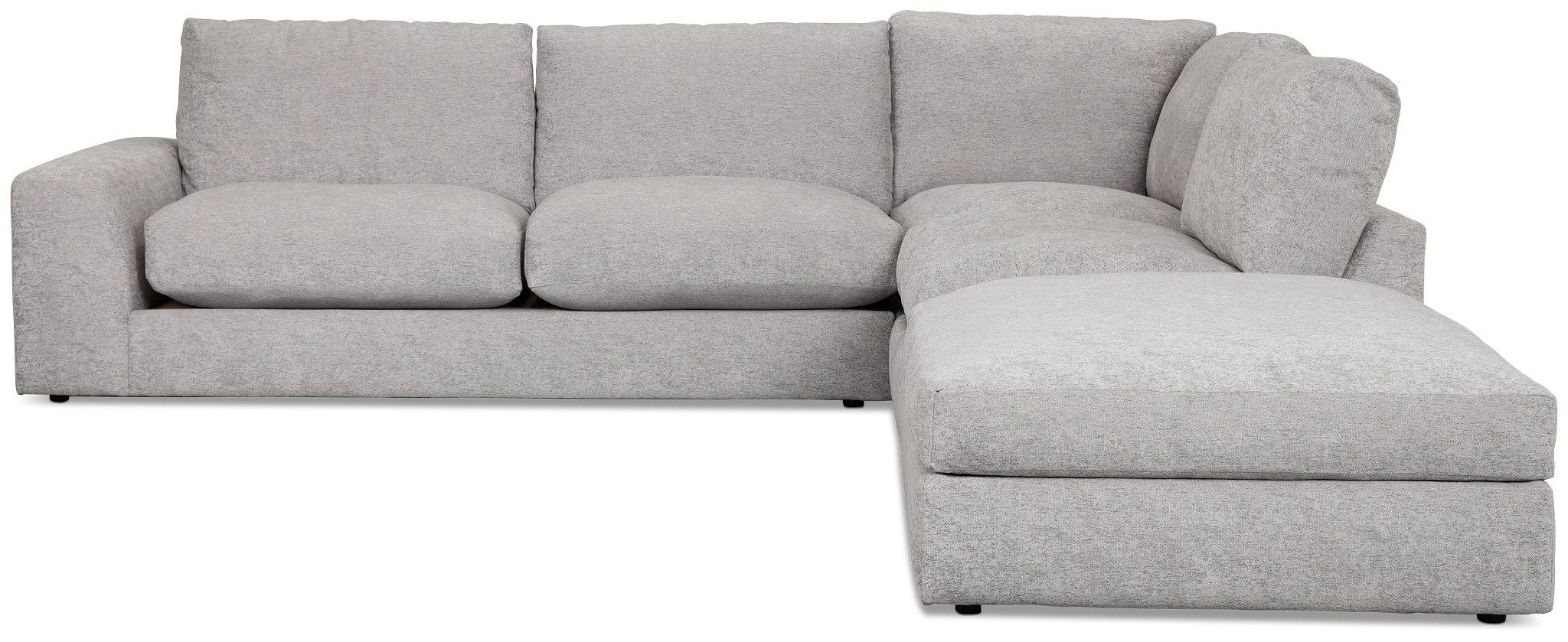 Calista Pewter Fabric Large Right Bumper Sectional