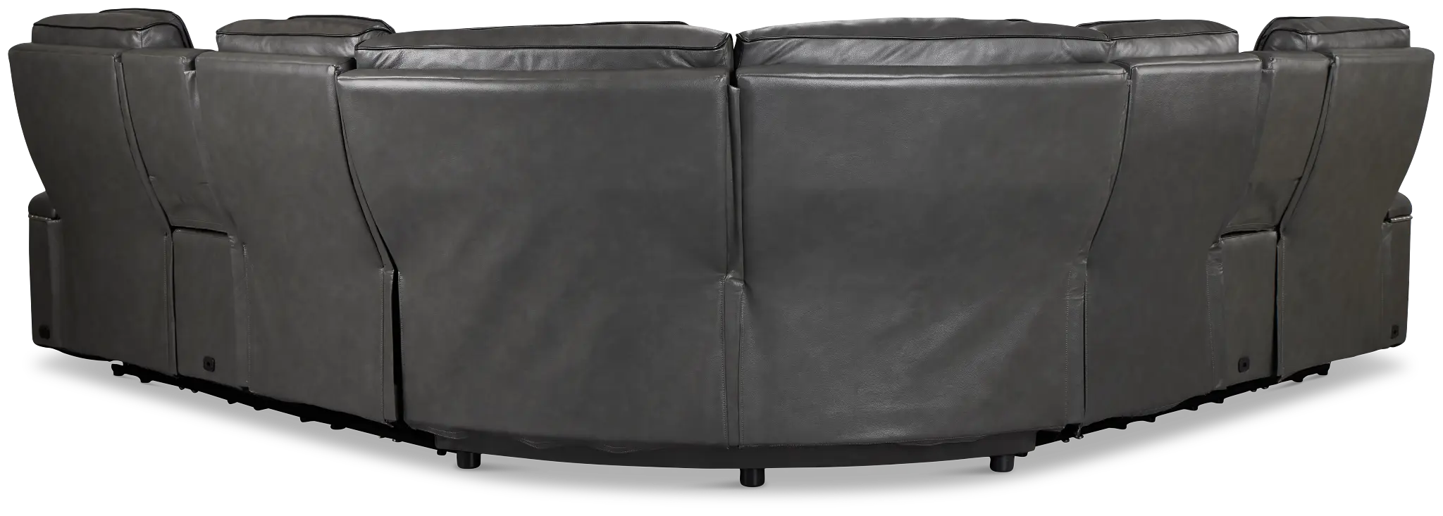 Nova Dark Gray Lthr/vinyl Medium 2-arm Quadruple Power Massage Sectional Nova Dark Gray Lthr/vinyl Medium 2-arm Quadruple Power Massage Sectional