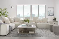 Skylar White Fabric Medium Right Chaise Sectional