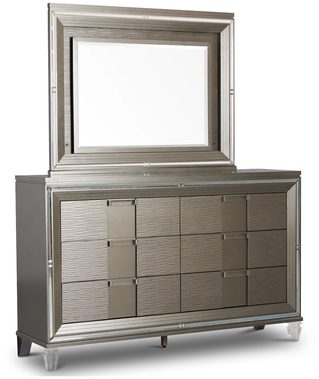 Vegas Gray Dresser & Mirror Vegas Gray Dresser & Mirror
