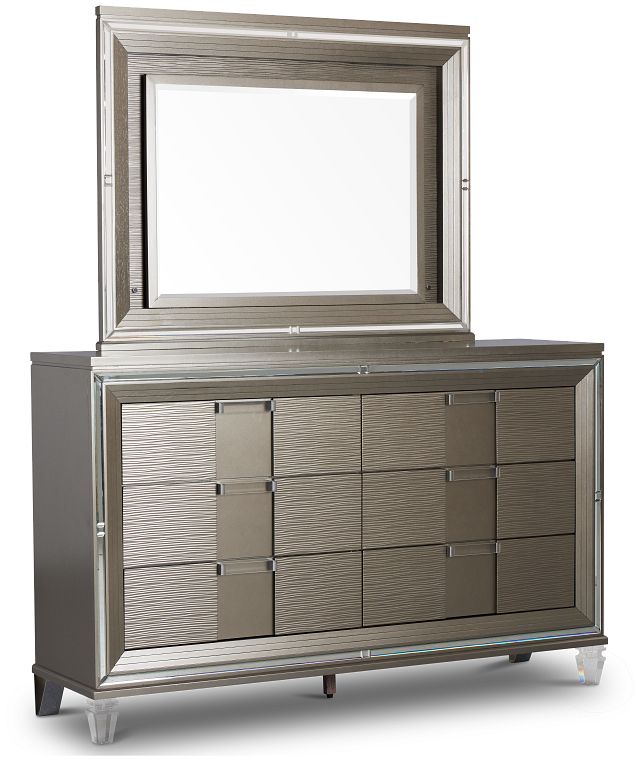 Vegas Gray Dresser & Mirror