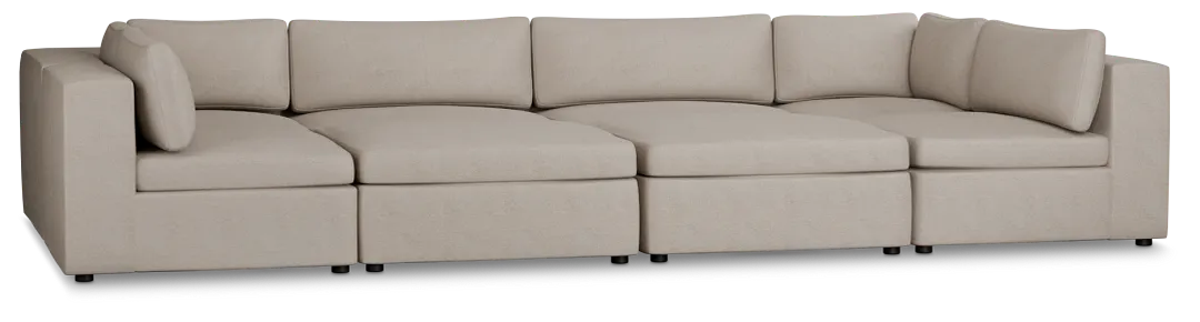Destin Sutton Beige Fabric 8-piece Pit Sectional