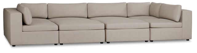 Destin Sutton Beige Fabric 8-piece Pit Sectional