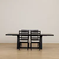Williamsburg Black Extension Rectangular Table & 4 Upholstered Chairs