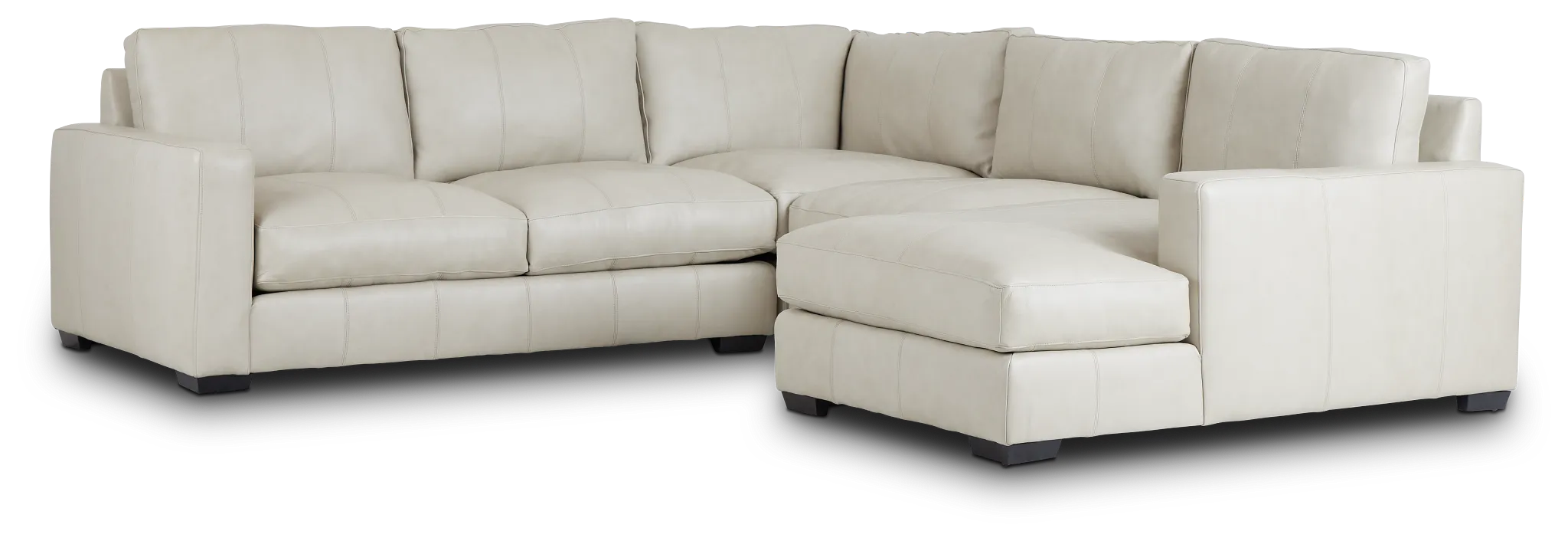 Dawkins Taupe Leather Medium Right Chaise Sectional