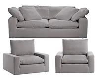 Nixon Light Gray Fabric Living Room