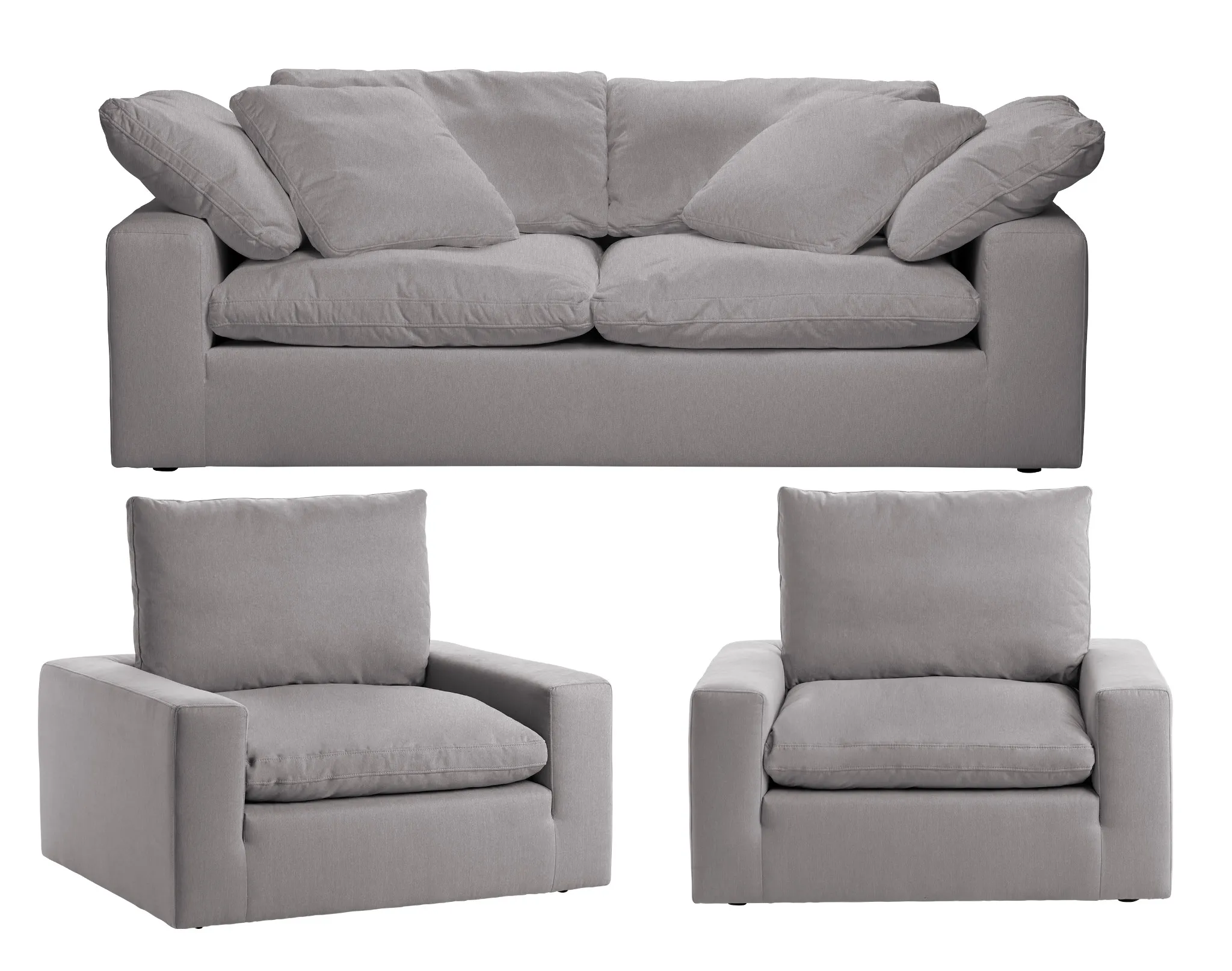 Nixon Light Gray Fabric Living Room