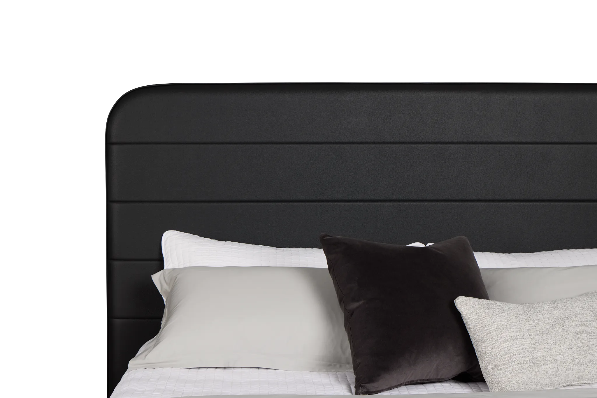 Doral Black Curved Upholstered Platform Bed