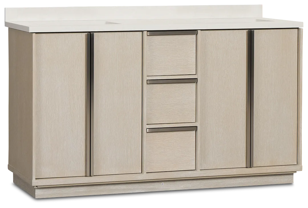 Capraia Light Tone 60" Double Bathroom Vanity